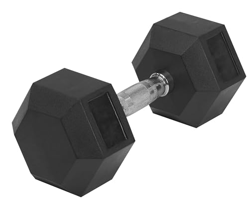 Hex Rubber 15Lb Each Dumbbell (1 Dumbbell)