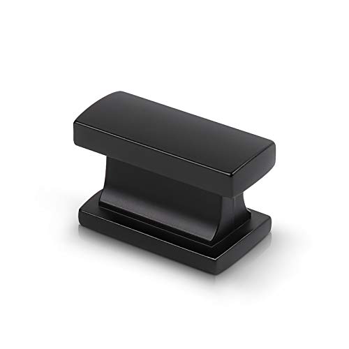 KNOBWELL 25 Pack Black Kitchen Cabinet Knobs Rectangle Drawer Knobs, Decorative Drawer Knobs and Pulls Dresser Drawer Knobs, Bathroom Cabinet Knobs
