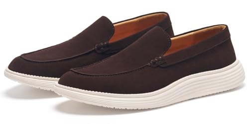 Image of Journey West Men's Comfort Casual Slip-on Suede Leather Loafers Shoes for Men