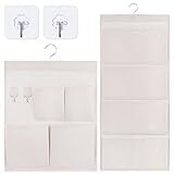【Tamaño perfecto】 1 x Bolsas de almacenamiento colgantes 34.5x 41cm / 13.5x16.1 pulgadas (W x H), hay 4 bolsillos y 2 ganchos clave; Otro soporte de carpeta de archivo colgado de 1 x pared 35x 78 cm / 13.7x30.7 pulgadas (W x H) con 4 bolsillos grandes.