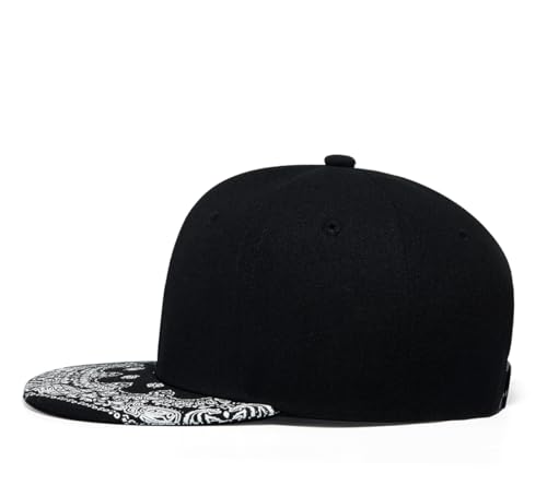 Image of Trucker Hat Fashion Mens Women Snapback Hats - Flat Bill Brim Hat Adjustable Baseball Cap