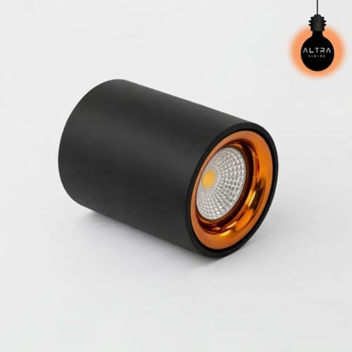 Image of 3W COB LED Surface Mounted Cylinder Downlight | Spotlight for False Ceiling | for Living Room, Office, Showroom Roof | Natural White, Aluminium Black & Rosegold Reflector | Pack of 1