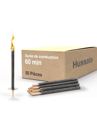 Hussala Diamond Torches en Cire Durée de la Combustion : 60 Min [50 pièces]