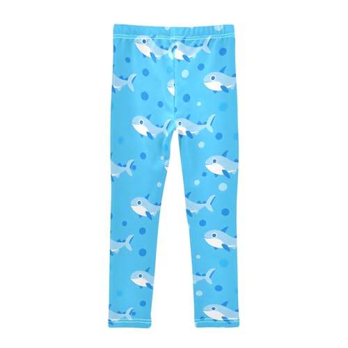 Fish Blue Pattern Girls Leggings Ultra Soft Compression Yoga Gym Pants for Kids 4-10T2