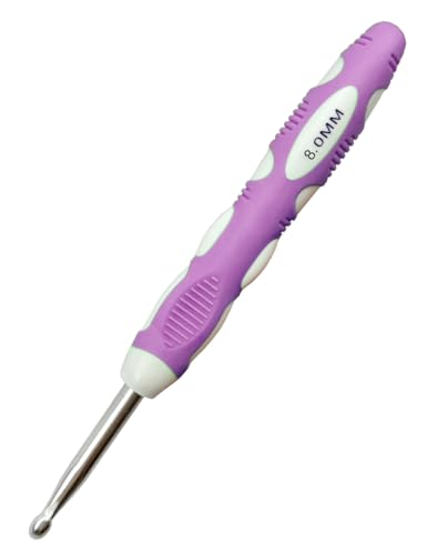 Mdoker Size L/11(8mm) Crochet Hook Extra Long Crochet Hooks Needles for Arthritic Hands Ergonomic Grip Soft Handles for Beginners and Experiecced Crochet Lover Comfortable/Smooth/Ergonomic