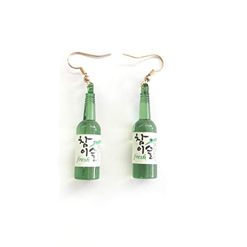 Preisvergleich Produktbild Fliyeong Persönlichkeit Glas Bierflasche Ohrringe Mode Europäischen und Amerikanischen Nacht parfüm Flasche Eardrop Flasche Ohrstecker Stilvoll