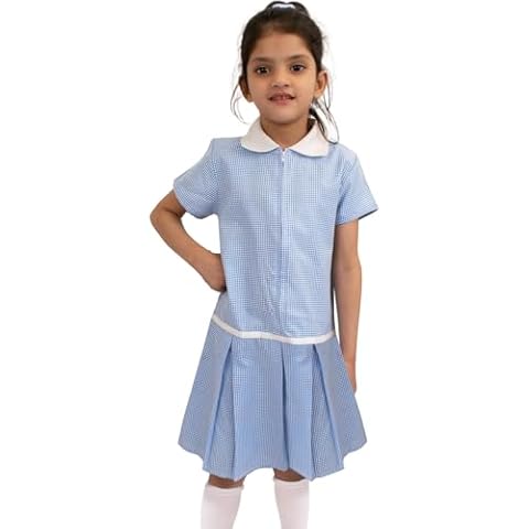 A2Z 4 Kids Blue Gingham School Dress Cover