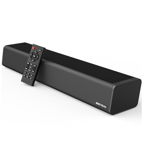 Sound Bar, BESTISAN 50 Watts Soundbar with HDMI, Optical, AUX, USB,Sub Out and Bluetooth Connection...