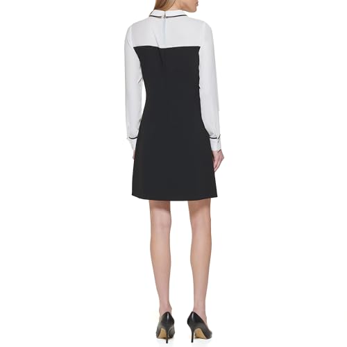 Image of Tommy Hilfiger Women's Long Sleeve Collared Twofer Shift Mini Dress