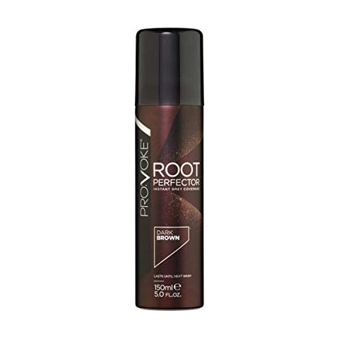 PROVOKE Root Perfector Instant Root Touch Up Spray 150ml, Dark Brown Hair, Instantly Covers Up Grey Regrowth, Non-Sticky Formula, Double The Standard Size Cover