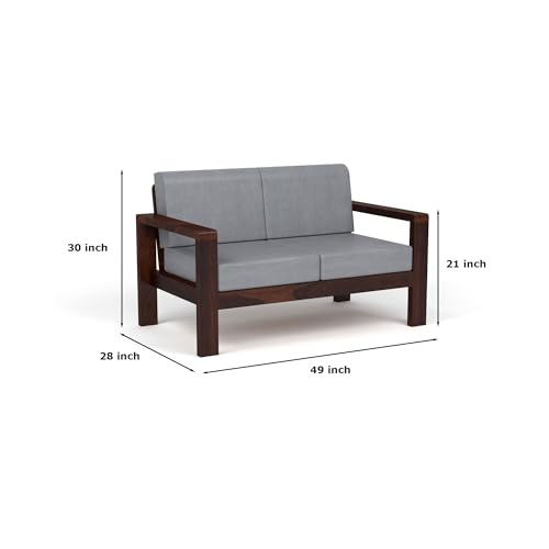 Image of Sheesham Wooden 5 Seater Sofa for Living Room | Solid Wood Sofa | Rosewood Sofa Set for Home & Office | Lounge (Walnut Finish, 3+2 Seater)