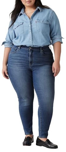 Levi's 721 PL HI Rise Skinny Jeans, Tenacious Dark Plus, 16 Lang Mujeres