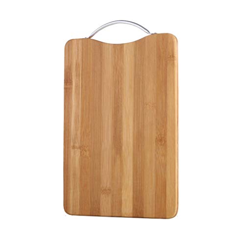 Tabla de cortar Tabla de cortar de bambú for la cocina Diseño del soporte tabla de cortar con Mangos de acero inoxidable de cortar placas de esquinas redondeadas (Size : D)