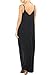 CALIPESSA Womens Summer Beach Loose Casual Flowy Tank Cami Long Maxi Dresses Black M