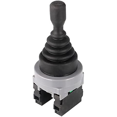GUUZI Joystick Switch Controllers 2 Position 2NO Momentary Type 150V/250V/380V 30mm Panel Mount Spring Return Monolever Joystick Switch Momentary Joy Stick, Black Cover