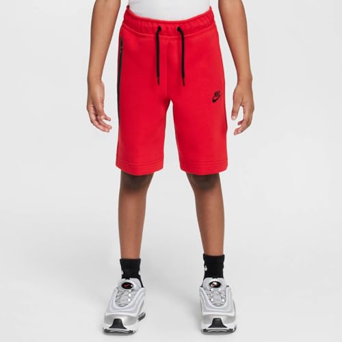 Nike Tech Fleece Big Kids' (Boys') Shorts (FD3289-671, University Red/Black/Black)2