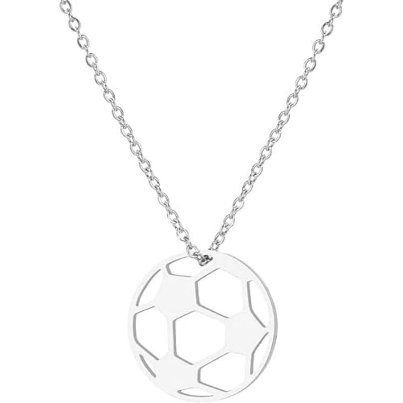 Soccer Ball Necklace Football Pendant Necklace for Boys Men Sports Jewelry World Cup Accessories SilverShivBLR60-image-13