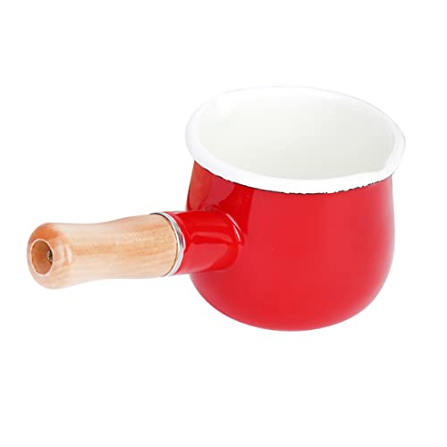 Cabilock Assisted Enamel Pot Small Kitchen Saucepan for Food Easy to Handle for Safe Use for Stewing Soup Instant Noodles More