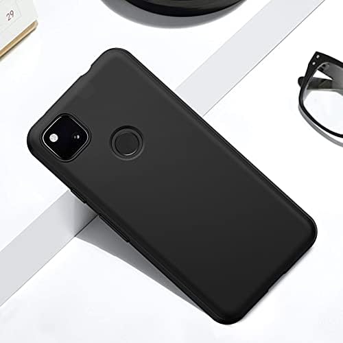 TesRank Google Pixel 4a Case, Soft TPU Matte Thin Case with Shock-absorption Corners [Anti-scratch] [Anti-fingerprint] for Google Pixel 4a-Black
