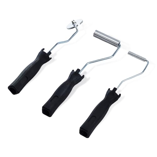 Kit de 3 piezas de rodillos de fibra de vidrio, juego de mangos de rodillos laminados de burbujas de fibra de vidrio, juego de rodillos de resina epoxi para moldes de resina/bañeras/duchas