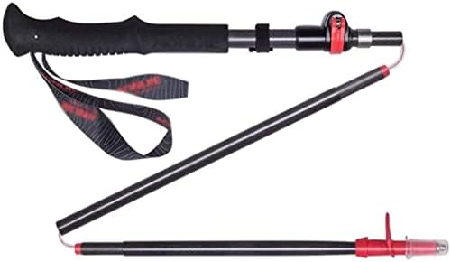 Portable Collapsible Walking Stick Carbon Fiber Trekking Pole Quick Lock Compact Folding Tourism Trail Running Lightweight Canes Mountaineering Hiking Camping