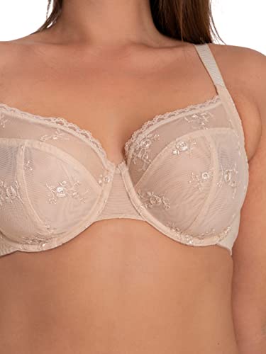 Dorina D001038EM002-2X0055 Rena-2Pp Embroidered Lace Non Padded Wired Bras, Full Cup Bra Daily Bra Plus Size Lightweight thumb #5