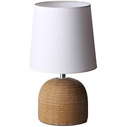 Lamparas Mesita De Noche Kenay Home H HANSEL HOME Lámpara de mesita de noche clásica de cerámica beige de 16x16x27 cm