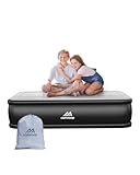 Viagkiki Materasso Gonfiabile, Singolo, 190x99x46 cm, Materasso Gonfiabile con Pompa Integrata per Casa, Viaggi e Campeggio, Peso massimo: 300 kg (Nero e Grigio)