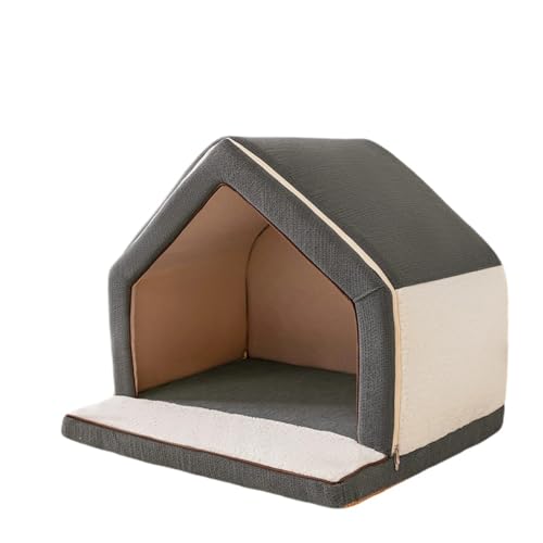 HeartTrend ペットハウス 犬用ベッド ドーム型 ペットベッド ペットハウス キャットハウス 犬用ハウス ドーム型 取り付け簡単 折りたたみ式 小型から省スペース 暖かい犬用ハウス 室内用 キャットハウス 冬用 小型から中型犬や猫に適しています (
