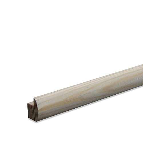 Preisvergleich Produktbild Falzleiste Bilderleiste Abschlussleiste Zierleiste Halbrundprofil aus unbehandeltem Kiefer-Massivholz 900 x 20 x 15 mm