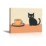 Photo Gallery aihnbf tela artistica da parete con gatto e tazza da caffè, moderna stampa animale, minimalista, per cucina, sala da pranzo, decorazione accogliente, amanti del caffè, 50 x 75 cm Photo Gallery aihnbf tela artistica da parete con gatto e tazza da caffè, moderna stampa animale, minimalista, per cucina, sala da pranzo, decorazione accogliente, amanti del caffè, 50 x 75 cm