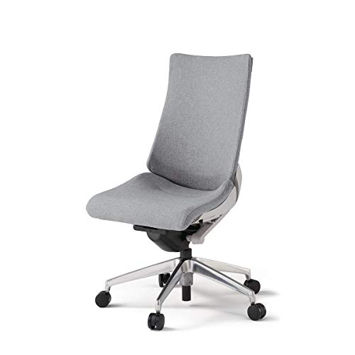 アクトチェア クロスバック・ランバーサポート付 肘なし 背SAクロス、座SAクロス ナイロン双輪キャスター ベースカラーグレー、アルミ脚 ホワイトグレーT KG-410SAM-ZNT7