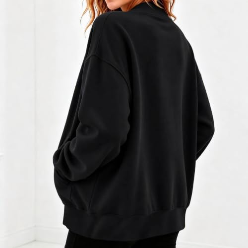 Womens Open Front Sweatshirt Cardigan Long Sleeve Casual Jacket with Pocket - image 8