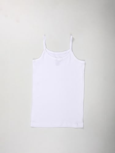 Image of KiddoPanti Girls 100% Cotton Rib Solid Camisole Tank Top Pack of 3