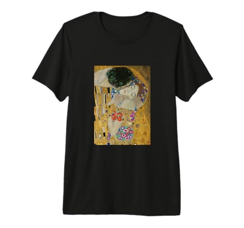 Gustav Klimt The Kiss Romantic Lovers Peinture Couple Art T-Shirt Haut de Gamme