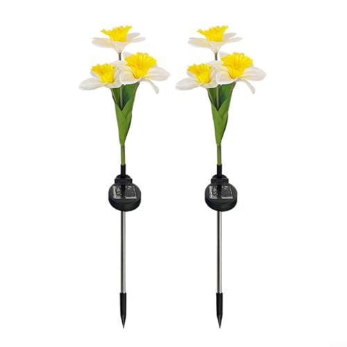 Trayne Solar Garden Daffodil Lights, 2Pcs, IP65 Waterproof, 