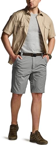 Image of CQR Men's Convertible Cargo Tactical Pants, Water Resistant Outdoor Hiking Pants, Zip Off Lightweight Stretch Work Pants