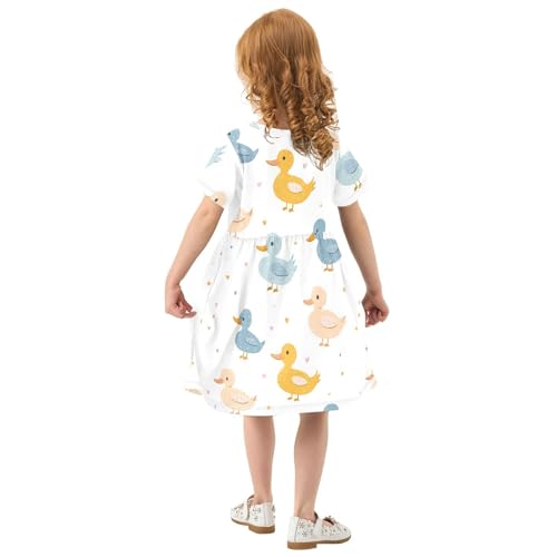 Girls Casual Dresses Cartoon Print Short Sleeve A Line Toddler Summer Dress3