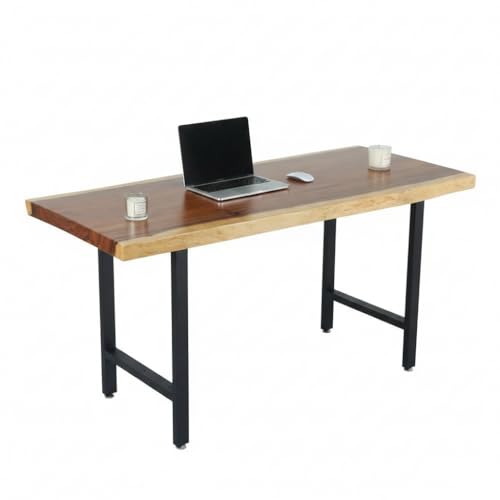 Image of Solid Wood Top & Metal Legs Study Table | Office Desk | Kids Table | Working Desk | Computer Table for Library | Office | Kids Room | Study Room | Living Room |