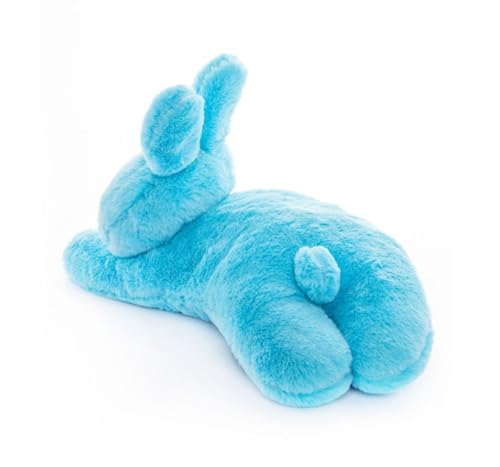 Image of Fuzzbuzz Soft Toy Bunny - 19cm Blue Plush Sleeping Rabbit for Kids 3+ | Cuddly Animal Doll for Toddlers, Boys & Girls | Soft & Cozy Stuffed Toy for Play & Sleep