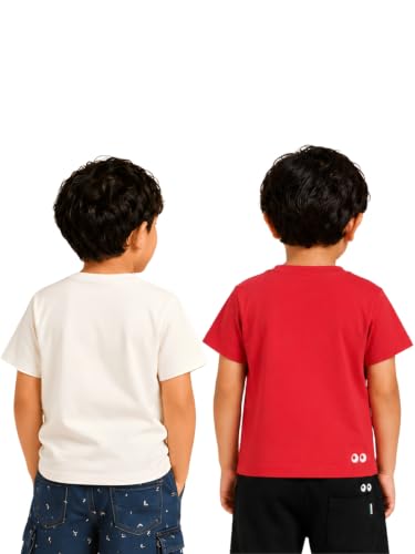 Image of Pilolo Kids Soft Cotton Lycra Pocket T-Shirt for Boys - (Combo Pack of 2)