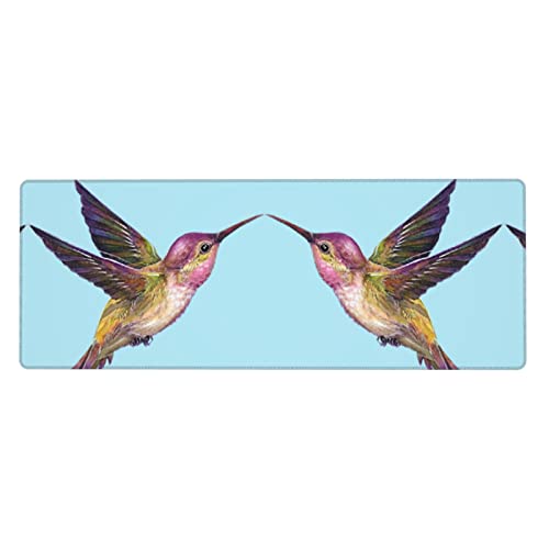 Grand tapis de souris de jeu colibri rose pour un bureau de gaming optimisé