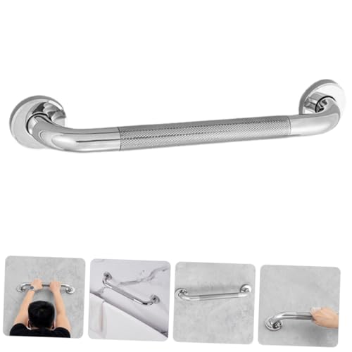 EXQUIMEUBLE 防滑ステンレス製手すり 高齢者向け浴室 トイレ用 補助手すり 滑り止め機能付き 耐久性と握りやすさを両立したバリア対応