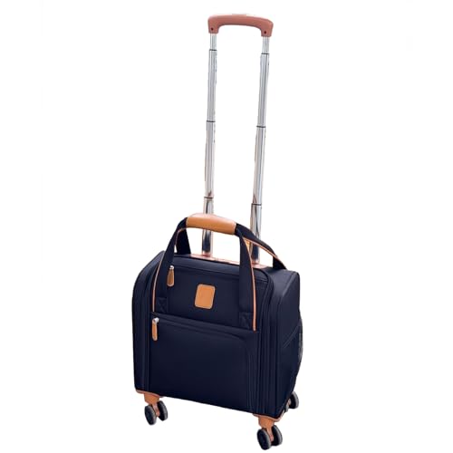 旅行バッグ レディース、boston bag、スーツケース 機内持ち込み、行李箱、小型キャリーケース、撥水 耐衝撃 、キャスター付き、ファスナー式 、luggage、軽量で持ち運びやすく、ボストンバッグ 旅行やビジネスにも 男女兼用 (ブラック&ブラウン)