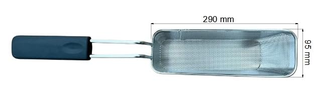 FBR0175 - CESTINO MADE IN ITALY CUOCIPASTA PROFESSIONALE 2/9 95X290X215H MM IN ACCIAIO INOSSIDABILE AISI 304 CESTELLO CUOCI PASTA INOX GN 2/9