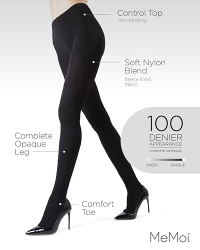 MeMoi Women's Plush Lined Cozy Warm Winter Opaque Tights3