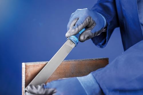 PFERD Universal-Schärffeile, 200mm, rechteckige, flachstumpfe Feile, Einhieb H2 auf zwei Seiten, zwei runde Schmalkante, inkl. Ergonomie-Feilenheft, 11272207 – zum Schärfen von Schneidwerkzeugen