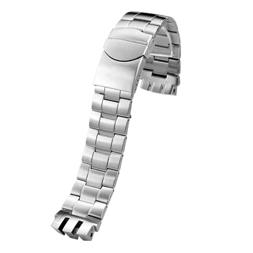 Bracelet montre incurvé 20mm acier inox massif argent pour remplacer YTB400 usé