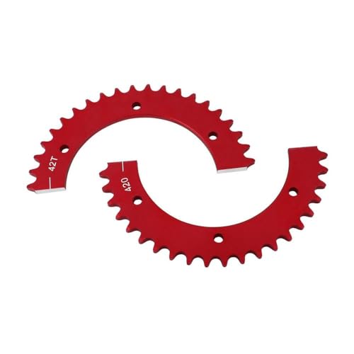 Pignon alu 42T chaîne 420 couronne split rouge pour moto et kart