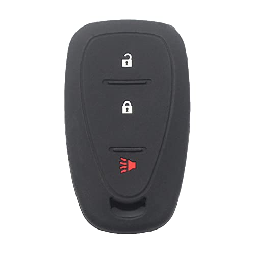 Kcpros 2Pcs Rubber Silicone 3 Buttons Smart Key Fob Cover Case Protector Keyless With Keychain Compatible With Chevrolet Blazer Equinox Spark Trailblazer Traverse Cruze Sonic Trax Black Gray #TOP2